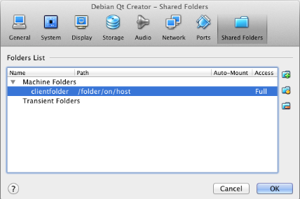 virtual machine mount shared folder